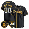 Custom Atlanta Braves Black Gold AmberGomez 2024 Spring Training Patch Limited Stitched Jersey