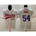 Atlanta Braves #54 Max Fried White AmberGomez Cool Base With Patch Stitched Jersey 2