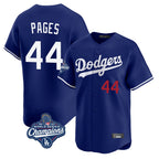 Los Angeles Dodgers #44 Andy Pages Player Royal AmberGomez World Series Meet Limited Home Stitched Jerseys
