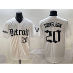 Detroit Tigers #20 Spencer Torkelson White AmberGomez 'Motor Gothic Edition' Vapor Premier Limited Stitched Jersey