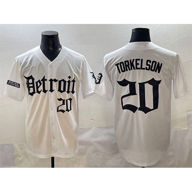 Detroit Tigers #20 Spencer Torkelson White AmberGomez 'Motor Gothic Edition' Vapor Premier Limited Stitched Jersey