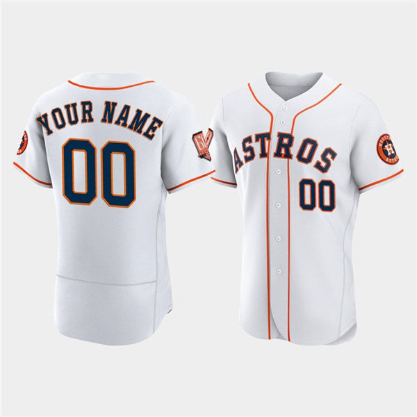 Custom Houston Astros Active Player White AmberGomez 60th Anniversary Flex Base Stitched Jersey
