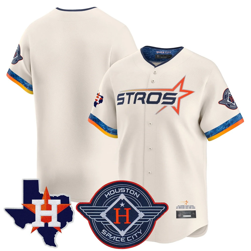 Houston Astros Blank Player Cream AmberGomez City Connect Texas Patch Vapor Premier Limited Home Stitched Jerseys