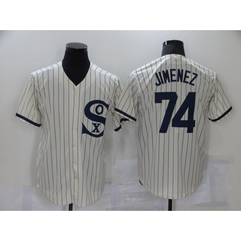 Chicago White Sox #74 Eloy Jimenez 2021 Cream AmberGomez Field of Dreams Name Cool Base Stitched Jersey