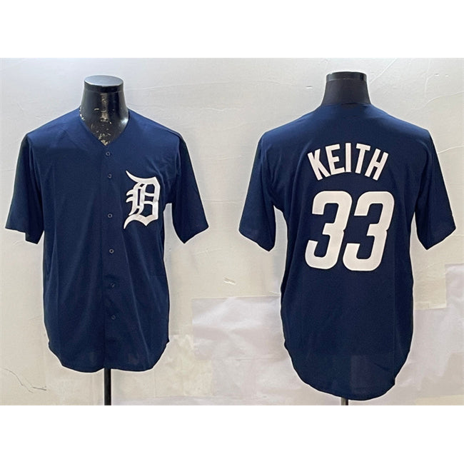 Detroit Tigers #33 Colt Keith Navy AmberGomez Cool Base Stitched Jersey