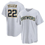 Milwaukee Brewers #22 Christian Yelich White AmberGomez Alternate Replica Player Jersey