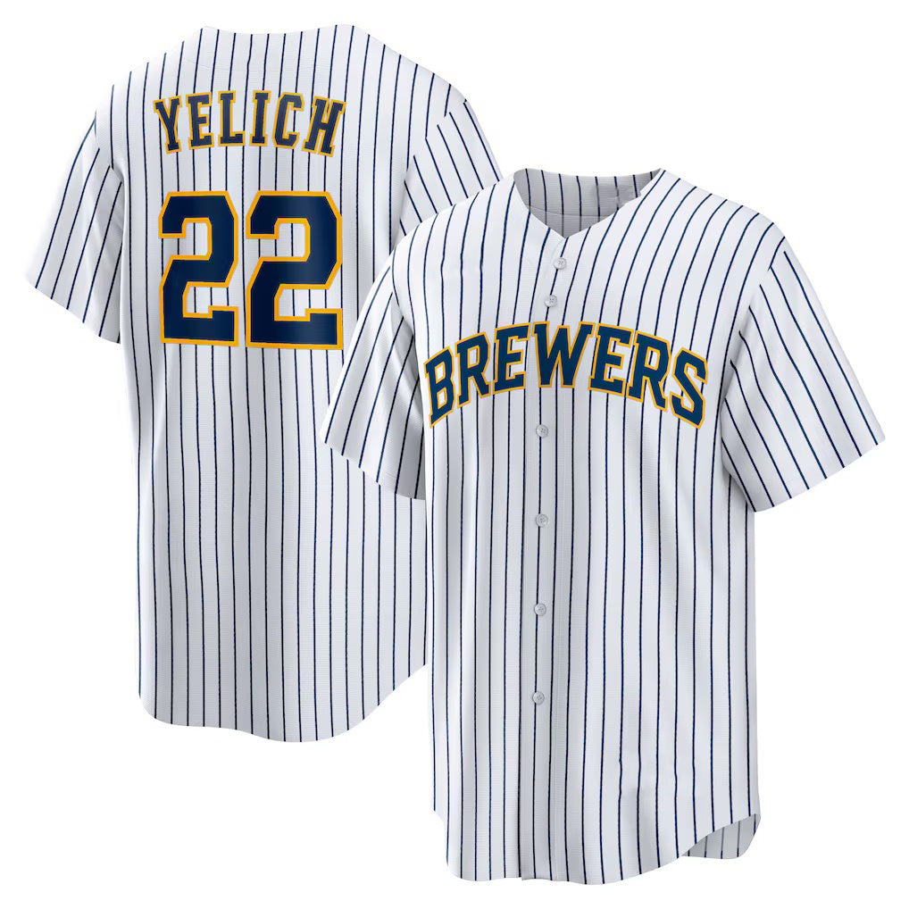 Milwaukee Brewers #22 Christian Yelich White AmberGomez Alternate Replica Player Jersey