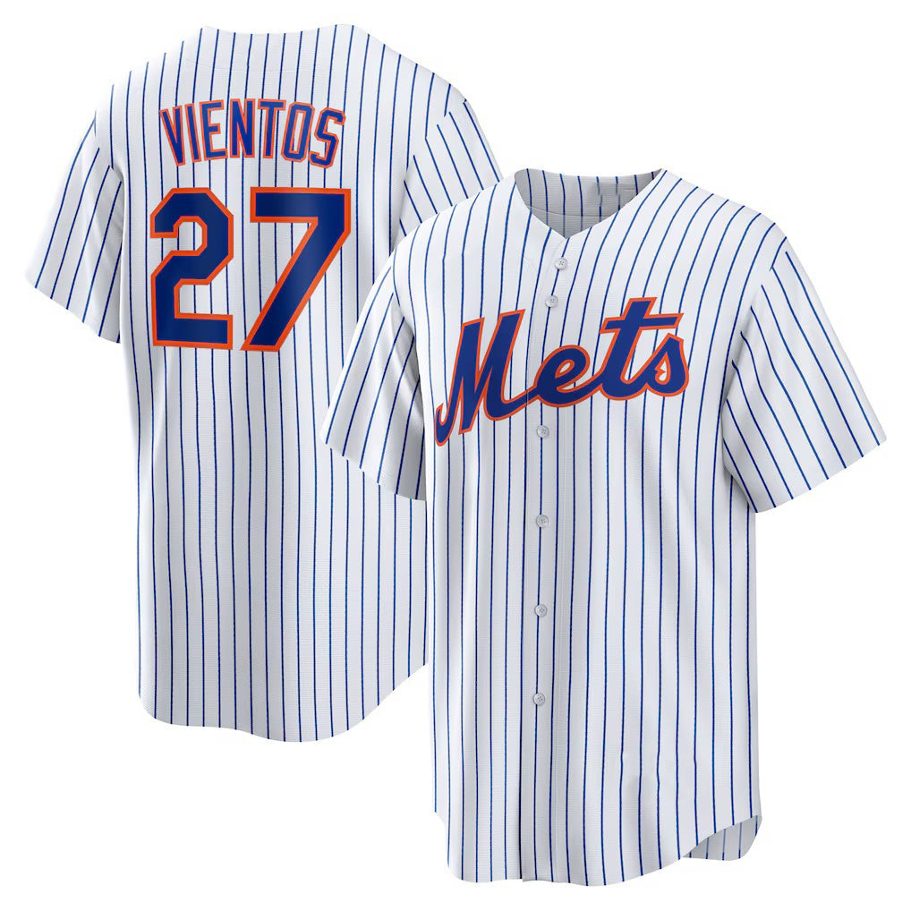 New York Mets #27 Mark Vientos White AmberGomez Home Replica Jersey