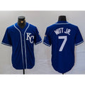 Kansas City Royals #7 Bobby Witt Jr Royal AmberGomez Cool Base Stitched Jersey