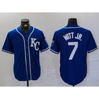 Kansas City Royals #7 Bobby Witt Jr Royal AmberGomez Cool Base Stitched Jersey