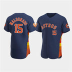 Houston Astros #15 Mart¨ªn Maldonado Navy AmberGomez 60th Anniversary Flex Base Stitched Jersey