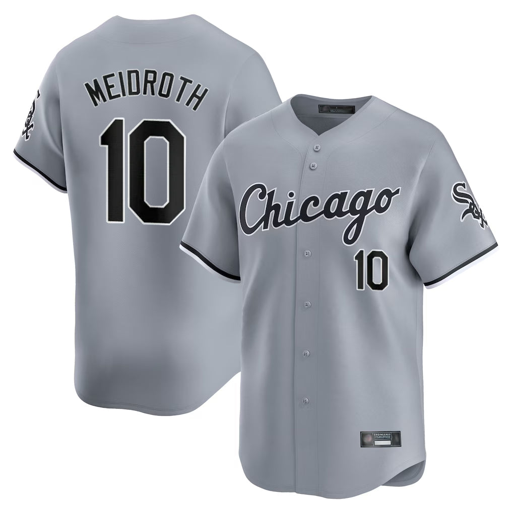 Chicago White Sox #10 Chase Meidroth Player Gray AmberGomez Road Limited Home Stitched Jerseys