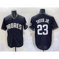 San Diego Padres #23 Fernando Tatis Jr. Black AmberGomez Stitched Jersey