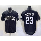 San Diego Padres #23 Fernando Tatis Jr. Black AmberGomez Stitched Jersey