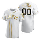 Custom San Francisco Giants White AmberGomez Stitched Flex Base Golden Edition Jersey
