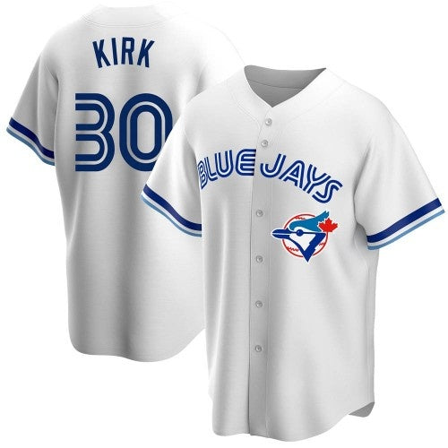 Toronto Blue Jays #30 Alejandro Kirk White AmberGomez Home Cooperstown Collection Player Jersey