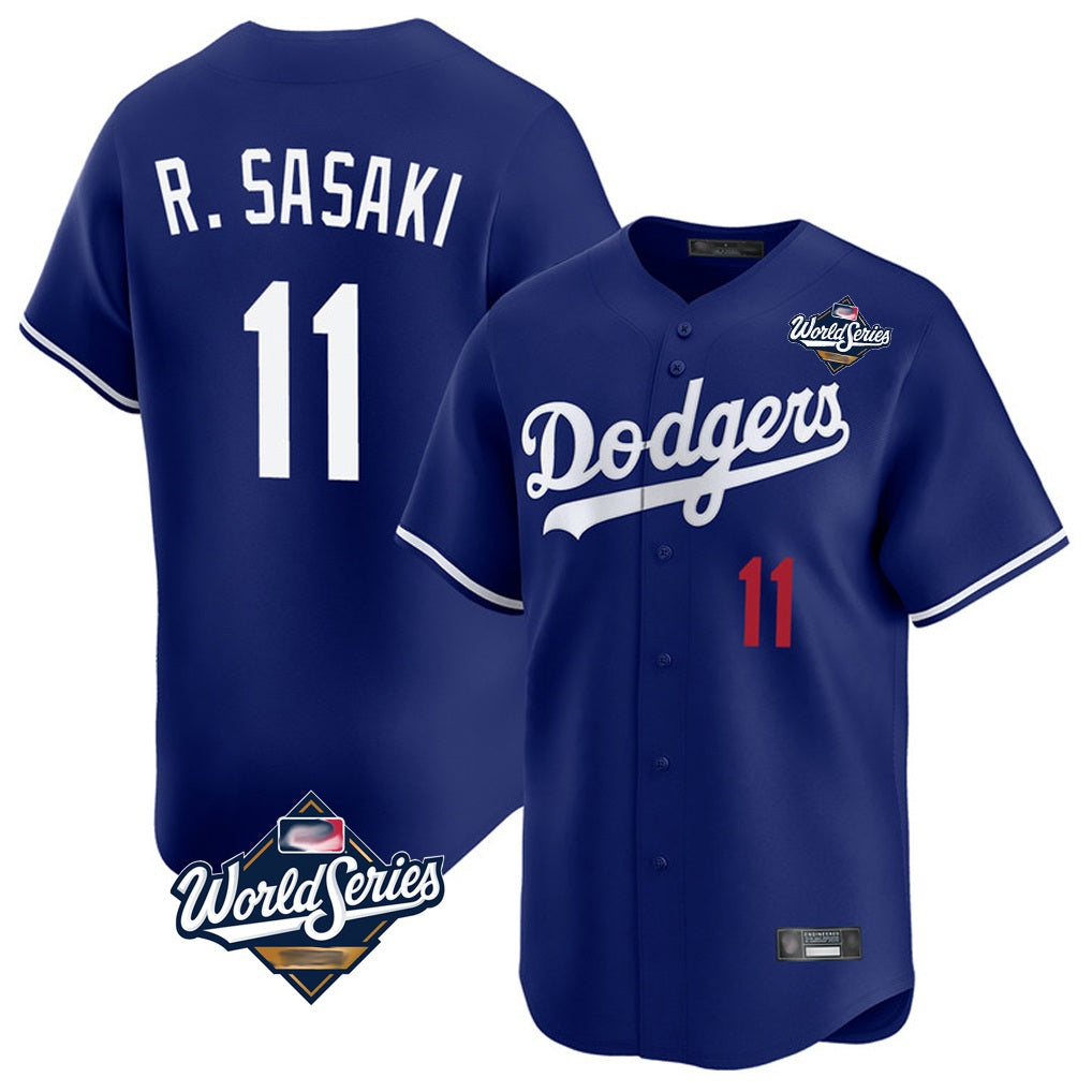 Los Angeles Dodgers #11 Roki Sasaki Player Royal AmberGomez World Series Limited Home Stitched Jerseys