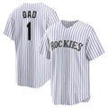 Colorado Rockies #1 Dad White AmberGomez Home Replica Jersey