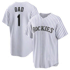 Colorado Rockies #1 Dad White AmberGomez Home Replica Jersey
