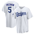 Los Angeles Dodgers #5 Freddie Freeman White AmberGomez 2025 World Series Champions Home Cool Base Stitched Jersey