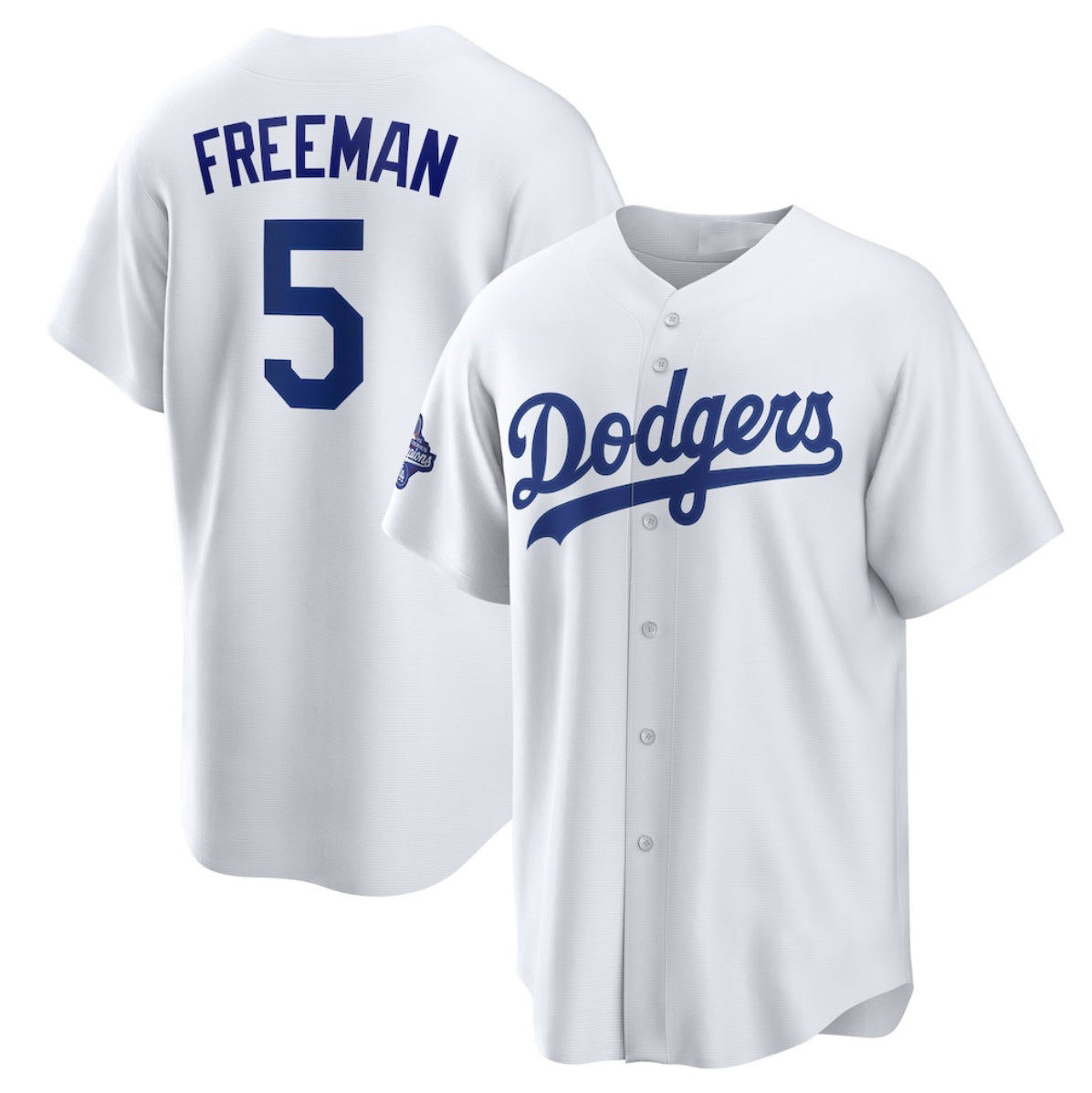 Los Angeles Dodgers #5 Freddie Freeman White AmberGomez 2025 World Series Champions Home Cool Base Stitched Jersey