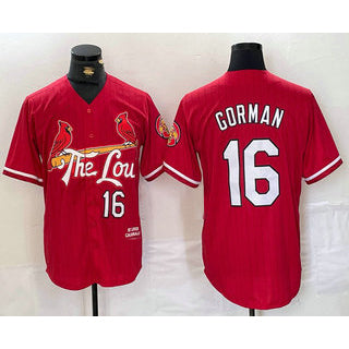 St. Louis Cardinals #16 Nolan Gorman Red AmberGomez 2024 City Connect Stitched Jersey