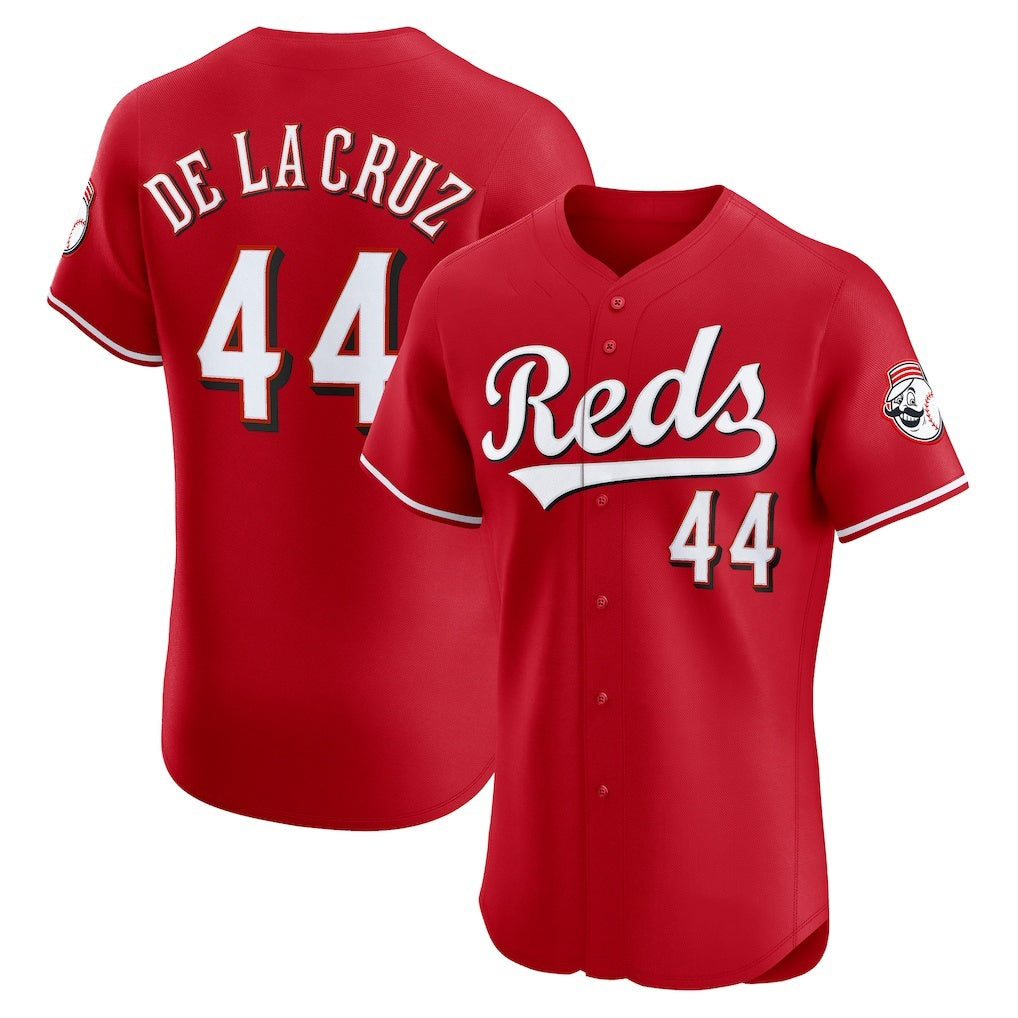 Cincinnati Reds #44 Elly De La Cruz Red AmberGomez Alternate Elite Jersey