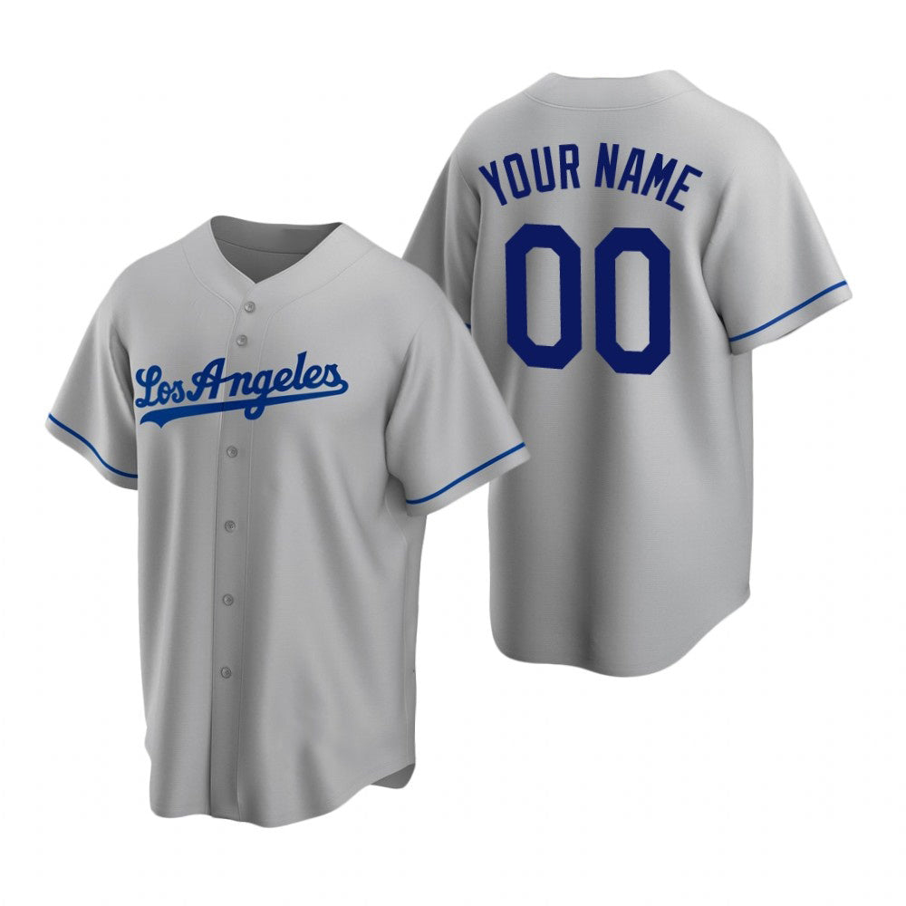 Custom Los Angeles Dodgers Gray AmberGomez Stitched Cool Base Road Jersey