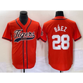 Detroit Tigers #28 Javier B¨¢ez Orange AmberGomez Cool Base Stitched Jersey