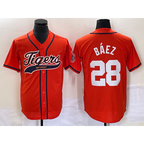 Detroit Tigers #28 Javier B¨¢ez Orange AmberGomez Cool Base Stitched Jersey