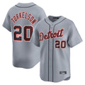 Detroit Tigers #20 Spencer Torkelson Player Gray AmberGomez Home Limited Stitched Jerseys