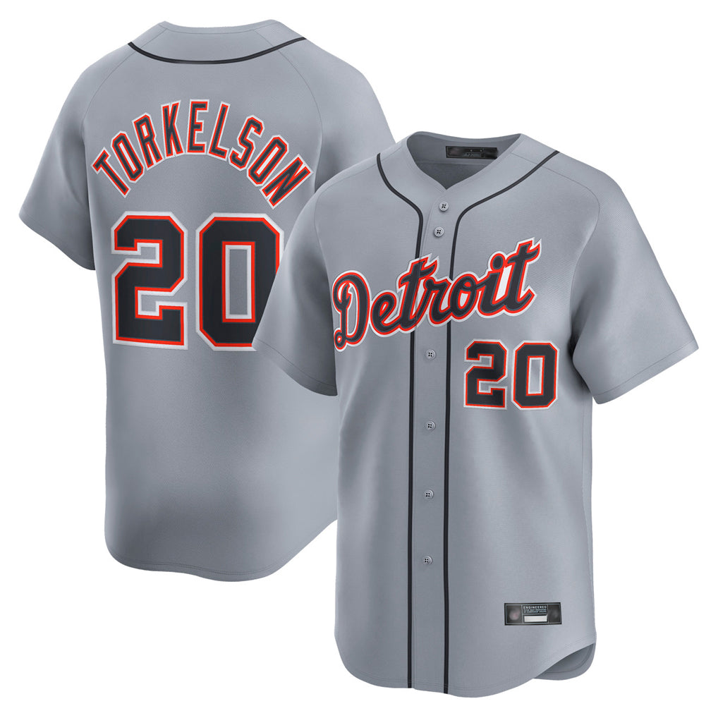 Detroit Tigers #20 Spencer Torkelson Player Gray AmberGomez Home Limited Stitched Jerseys