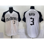 New York Yankees #3 Babe Ruth White Black AmberGomez 'Gothic Legacy Edition' Vapor Premier Limited Stitched Jersey