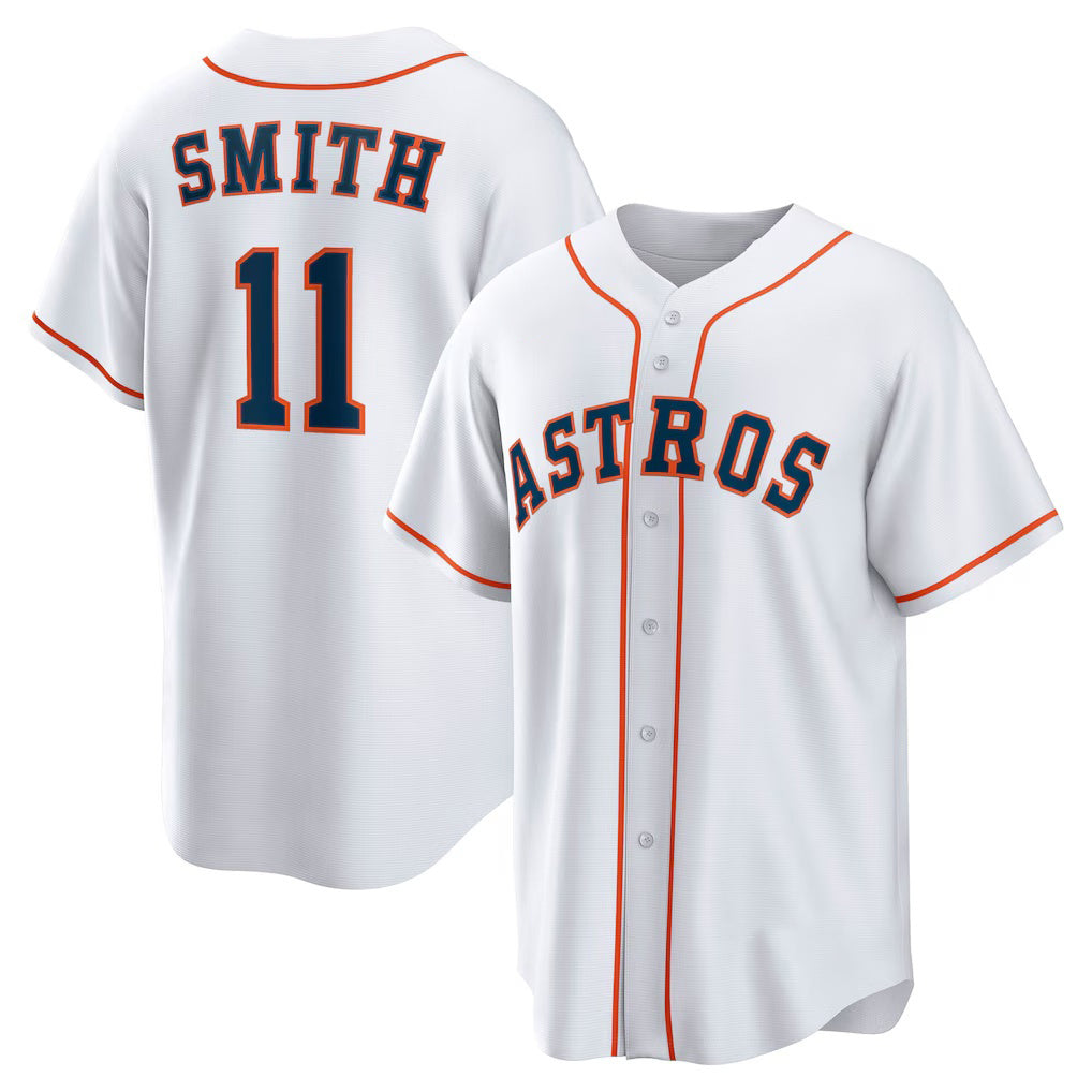 Houston Astros #11 Cam Smith White AmberGomez Home Replica Jersey