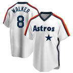 Houston Astros #8 Christian Walker Player White AmberGomez Cooperstown Collection T-shirt Stitched Jerseys
