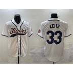 Detroit Tigers #33 Colt Keith White AmberGomez With Patch Cool Base Stitched Jersey