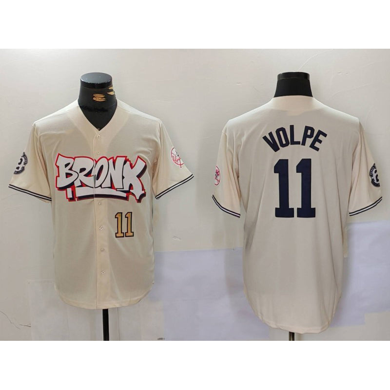 New York Yankees #11 Anthony Volpe Cream AmberGomez Limited Stitched Jerseys