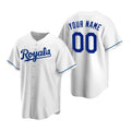 Custom Kansas City Royals White AmberGomez Stitched Cool Base Home Jersey