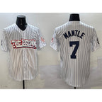 New York Yankees #7 Mickey Mantle White AmberGomez Bronx Graffiti Vapor Limited Stitched Jersey