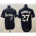 Toronto Blue Jays #27 Vladimir Guerrero Jr Black AmberGomez Gothic North Edition Limited Stitched Jersey