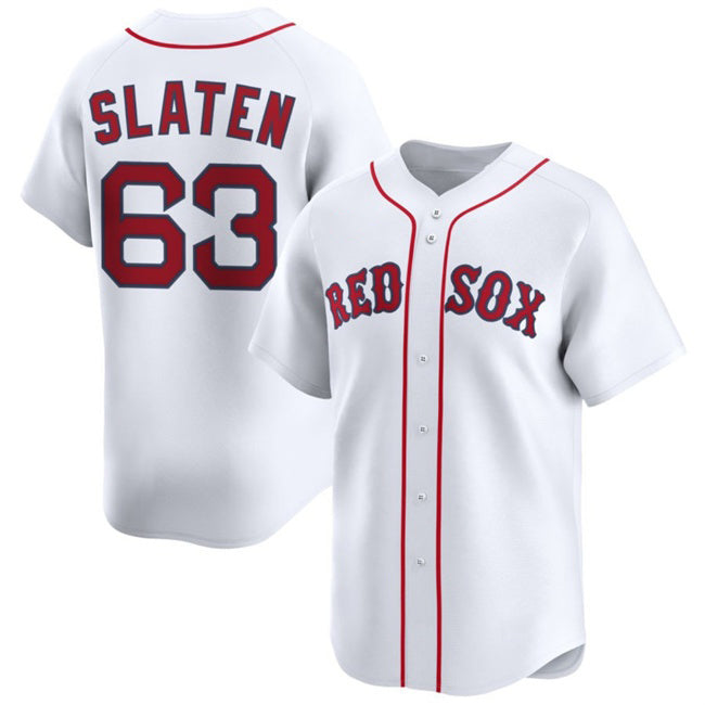 Boston Red Sox #63 Justin Slaten White AmberGomez 2025 Home Limited Stitched Jersey