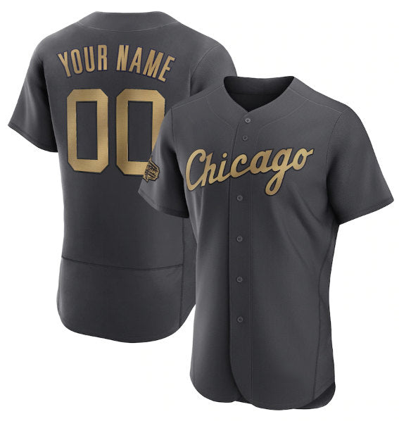 Custom Chicago White Sox Active Player Charcoal AmberGomez 2022 All-Star Flex Base Stitched Jersey