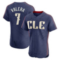 Cleveland Guardians #7 George Valera Player Navy AmberGomez City Connect Limited Elite Home Stitched Jerseys
