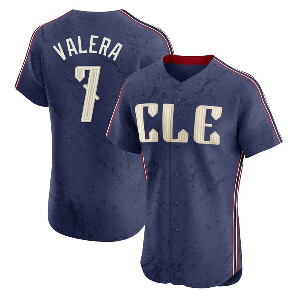 Cleveland Guardians #7 George Valera Player Navy AmberGomez City Connect Limited Elite Home Stitched Jerseys