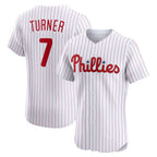Philadelphia Phillies #7 Trea Turner White AmberGomez Home Elite Jersey