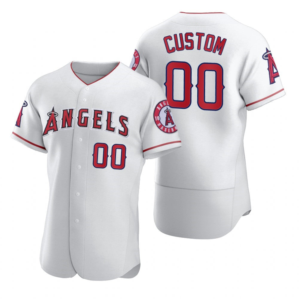 Custom Los Angeles Angels White AmberGomez 2020 Stitched Flex Base Jersey