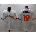 San Diego Padres #19 Tony Gwynn White AmberGomez Cooperstown Collection Stitched Throwback Jersey
