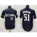 Arizona Diamondbacks #51 Randy Johnson Black AmberGomez 'Gothic Desert Fang Edition' Vapor Premier Limited Stitched Jersey