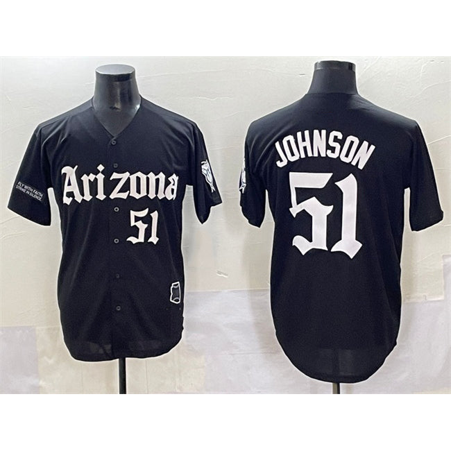 Arizona Diamondbacks #51 Randy Johnson Black AmberGomez 'Gothic Desert Fang Edition' Vapor Premier Limited Stitched Jersey