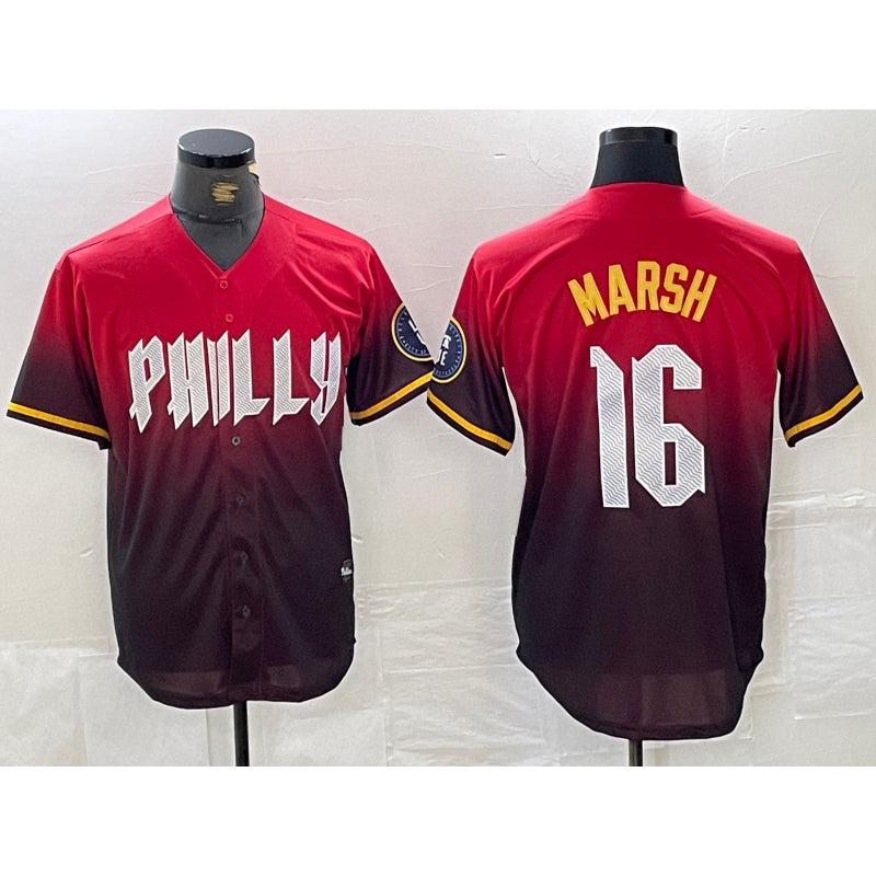 Philadelphia Phillies #16 Brandon Marsh Red AmberGomez 2024 City Cool Base Jersey